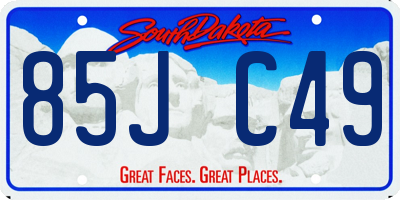 SD license plate 85JC49