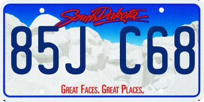 SD license plate 85JC68