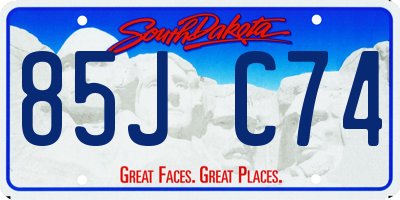 SD license plate 85JC74
