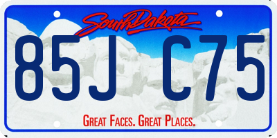 SD license plate 85JC75