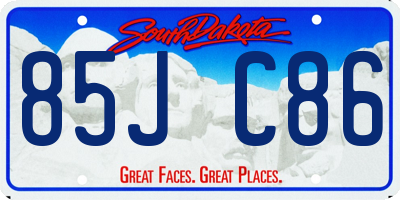 SD license plate 85JC86