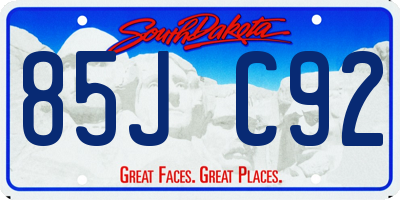 SD license plate 85JC92