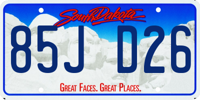 SD license plate 85JD26