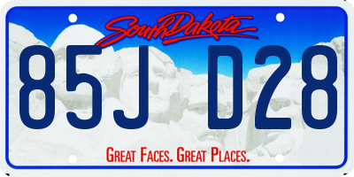 SD license plate 85JD28