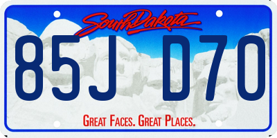 SD license plate 85JD70