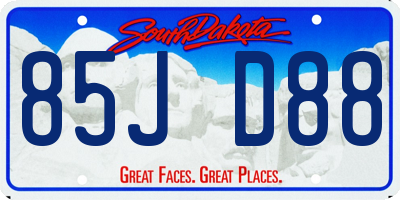 SD license plate 85JD88
