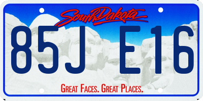 SD license plate 85JE16