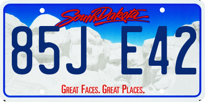 SD license plate 85JE42