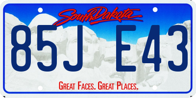 SD license plate 85JE43