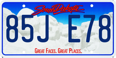 SD license plate 85JE78