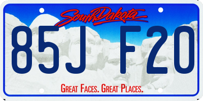 SD license plate 85JF20