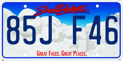 SD license plate 85JF46