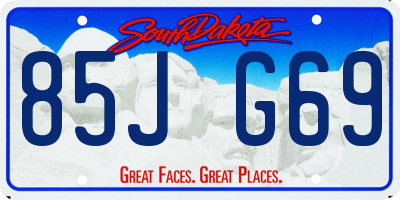 SD license plate 85JG69