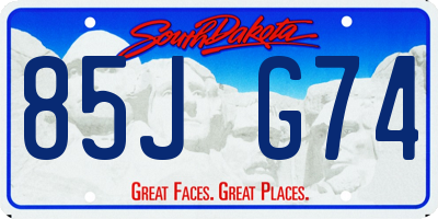 SD license plate 85JG74