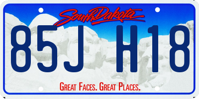 SD license plate 85JH18