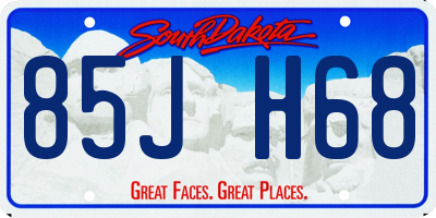 SD license plate 85JH68