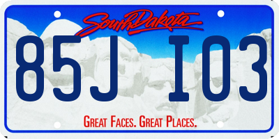 SD license plate 85JI03