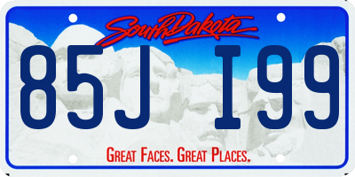 SD license plate 85JI99