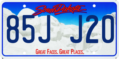 SD license plate 85JJ20