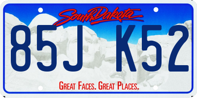 SD license plate 85JK52