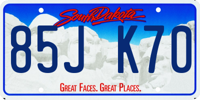 SD license plate 85JK70