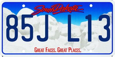 SD license plate 85JL13
