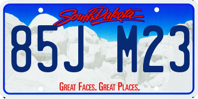 SD license plate 85JM23