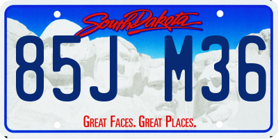 SD license plate 85JM36