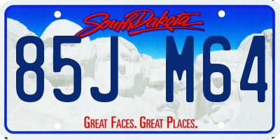 SD license plate 85JM64