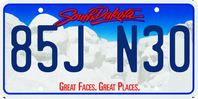 SD license plate 85JN30