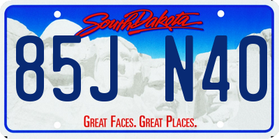 SD license plate 85JN40