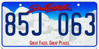 SD license plate 85JO63