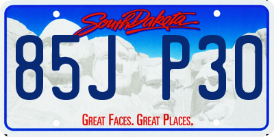 SD license plate 85JP30