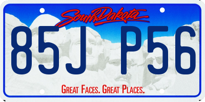 SD license plate 85JP56
