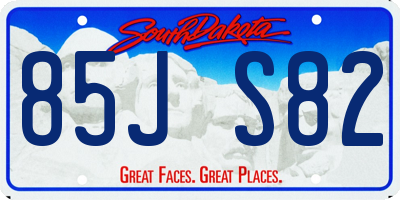 SD license plate 85JS82