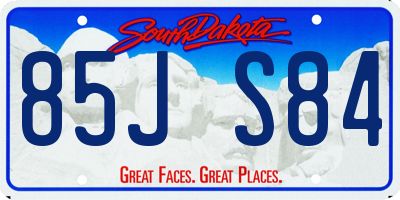 SD license plate 85JS84