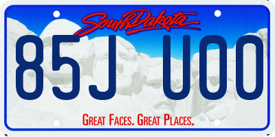 SD license plate 85JU00