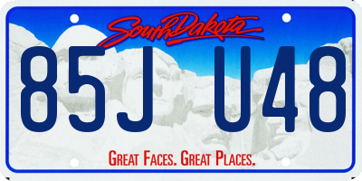 SD license plate 85JU48