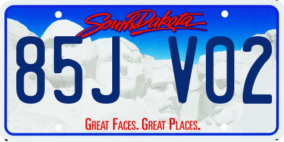 SD license plate 85JV02