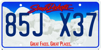 SD license plate 85JX37