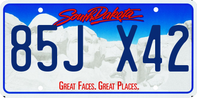 SD license plate 85JX42