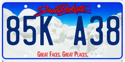 SD license plate 85KA38