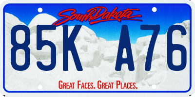 SD license plate 85KA76