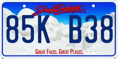 SD license plate 85KB38