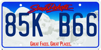 SD license plate 85KB66