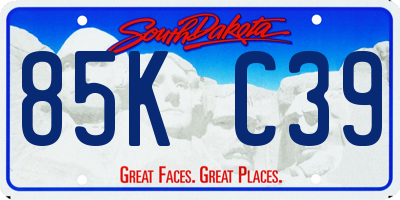 SD license plate 85KC39