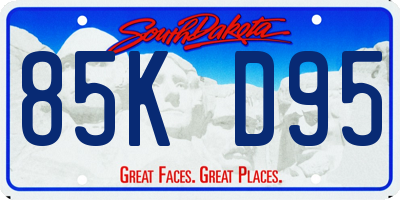 SD license plate 85KD95