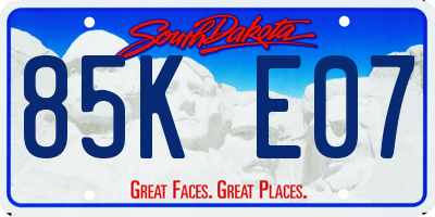SD license plate 85KE07