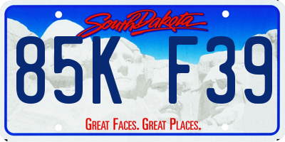 SD license plate 85KF39