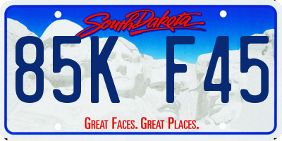 SD license plate 85KF45